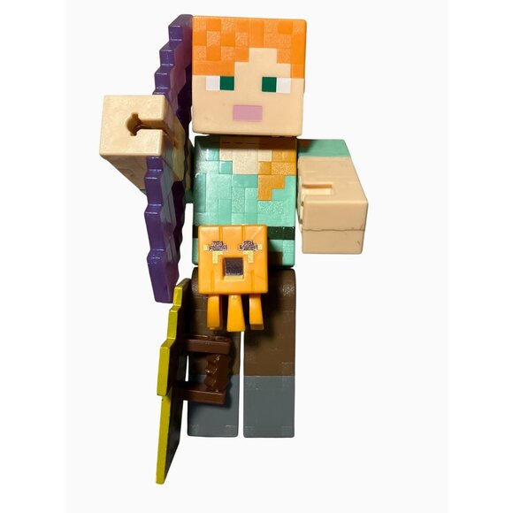 Minecraft Alex Action Figure With Bow & Character Set Custom Lot - Picture 1 of 8